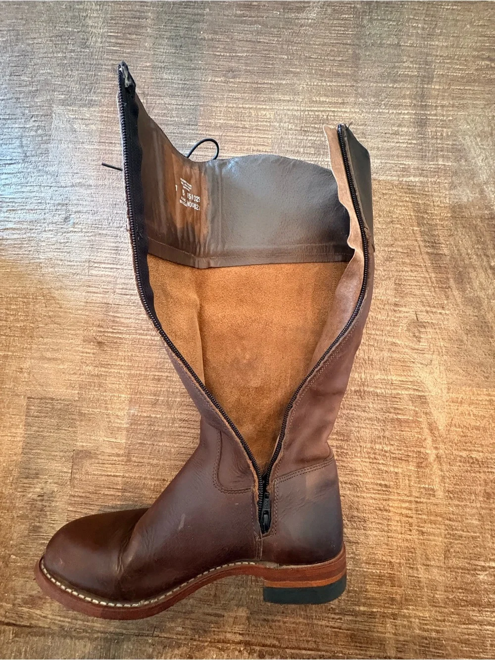 Two-Tone Leather Riding Boots in Brown and Black Beautiful, Sturdy Leather